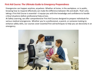 Why Taking a First Aid Course is Essential for Everyone