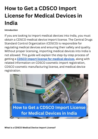 Hassle-Free CDSCO Medical Device Import License with Corpbiz