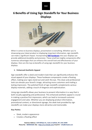 6 Benefits of Using Sign Standoffs for Your Business Displays