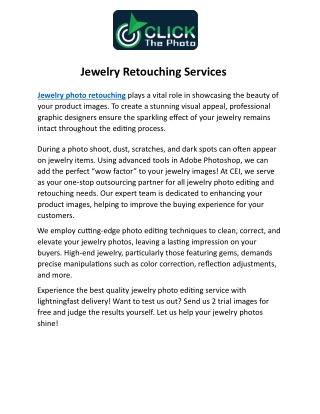 Jewelry Retouching Services
