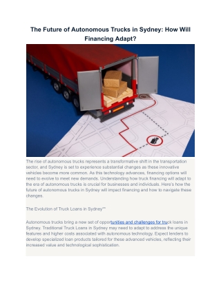 Best Truck Loans in Melbourne