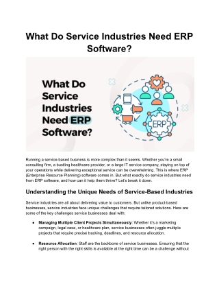 What Do Service Industries Need from an ERP Software?