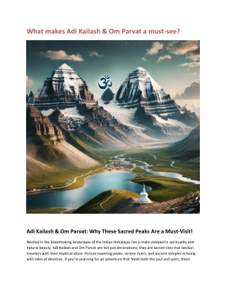 What makes Adi Kailash