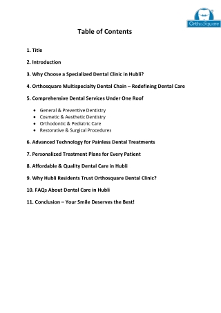 Orthosquare: Preferred dental clinic in Hubli for toothcare