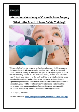 Board of Laser Safety Exam Eligibility  CMLSO Requirements