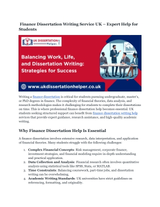 Comprehensive Finance Dissertation Assistance for UK Students