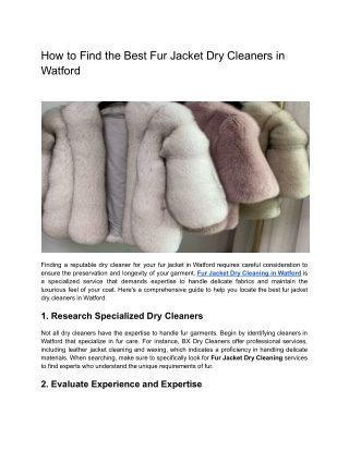 How to Find the Best Fur Jacket Dry Cleaners in Watford (1)