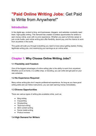 Paid Online Writing Jobs: Get Paid to Write from anywhere