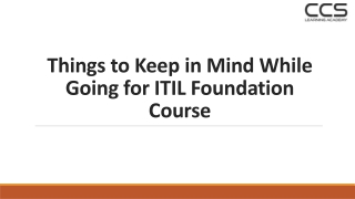 Things to Keep in Mind While Going for ITIL Foundation Course