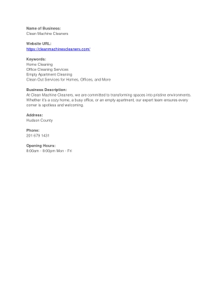 Clean Machine Cleaners