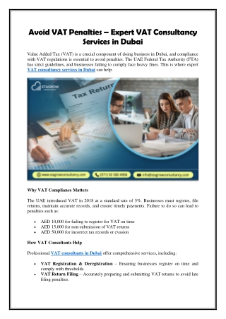 Avoid VAT Penalties – Expert VAT Consultancy Services in Dubai