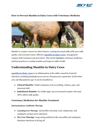 How to Prevent Mastitis in Dairy Cows with Veterinary Medicine.docx