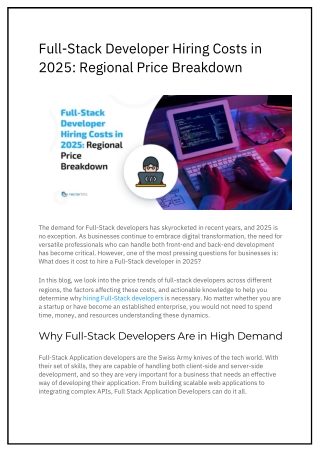 Full-Stack Developer Hiring Costs in 2025 Regional Price Breakdown