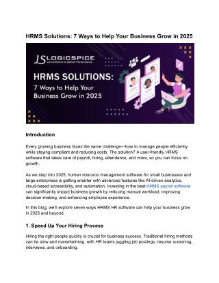 HRMS Solutions: 7 Ways to Help Your Business Grow in 2025
