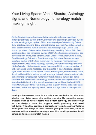 Vastu Shastra, Astrology signs, and Numerology numerology match making