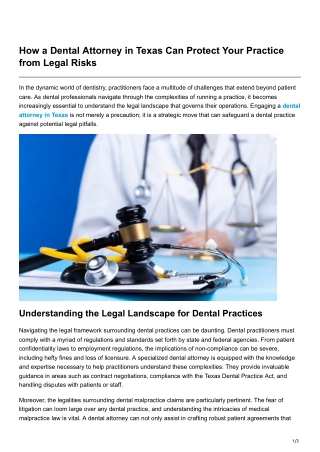 How a Dental Attorney in Texas Can Protect Your Practice from Legal Risks