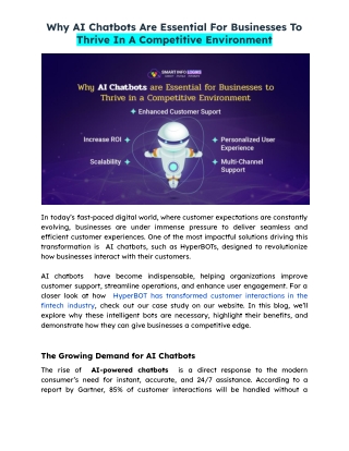 Why AI Chatbots Are Essential For Businesses To Thrive In A Competitive Environment