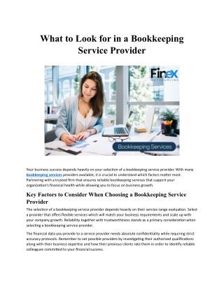 What to Look for in a Bookkeeping Service Provider