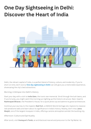 One Day Sightseeing in Delhi