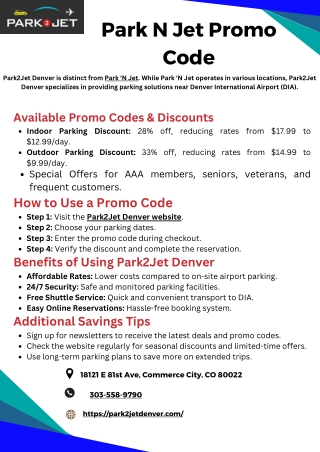 Save Big on Airport Parking with Park N Jet Promo Codes  Park2Jet Denver