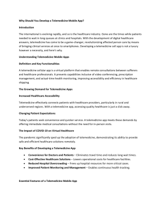 whyshouldyoudevelopatelemedicinemobileapp