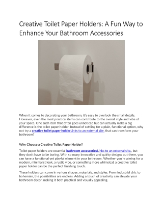 A Fun Way to Enhance Your Bathroom Accessories