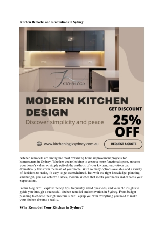 Kitchen Remodel and Renovations in Sydney