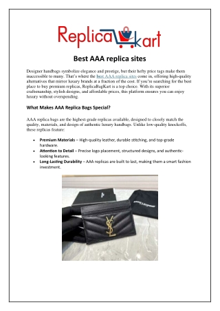 Best AAA Replica Sites to Buy Luxury Bags – ReplicaBagKart