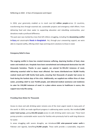 Reflecting on 2024 - A Year of Compassion and Impact