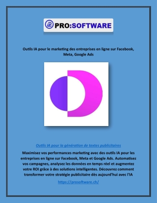 Outils IA pour le marketing des entreprises en ligne sur Facebook
