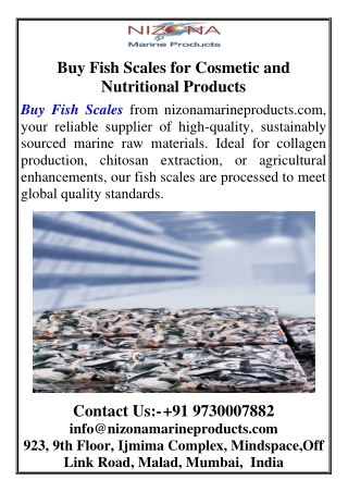 Buy Fish Scales for Cosmetic and Nutritional Products