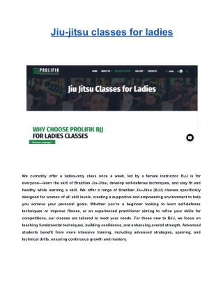 Jiu-jitsu classes for ladies