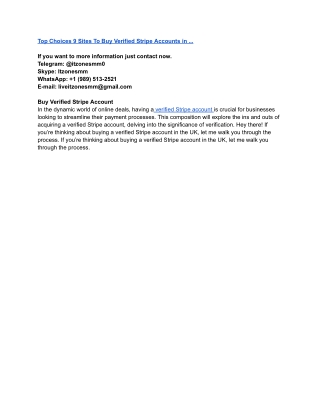 Top Choices 9 Sites To Buy Verified Stripe Accounts in ...