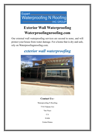 Exterior Wall Waterproofing Waterproofingnroofing