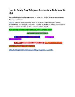 How to Safely Buy Telegram Accounts in Bulk (new & old)