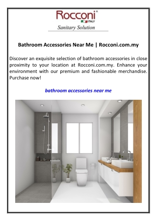 Bathroom Accessories Near Me  Rocconi.com.my