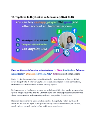 18 Top Sites to Buy LinkedIn Accounts (USA & OLD)