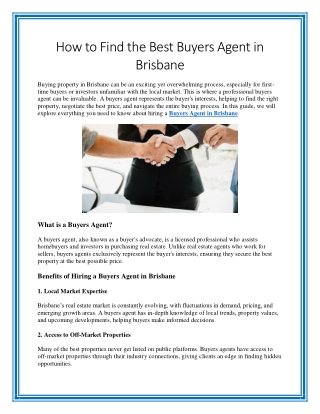 How to Find the Best Buyers Agent in Brisbane