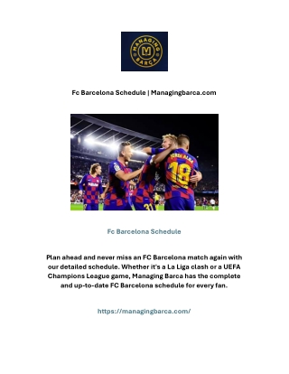 Fc Barcelona Schedule | Managingbarca.com