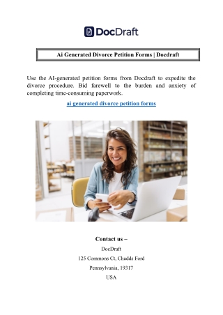 Ai Generated Divorce Petition Forms Docdraft