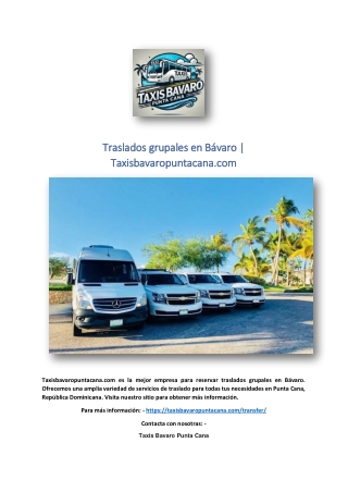 Traslados grupales en Bávaro | Taxisbavaropuntacana.com