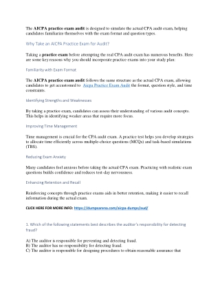 DumpsArena AICPA Practice Exam Audit – Get Ready to Succeed