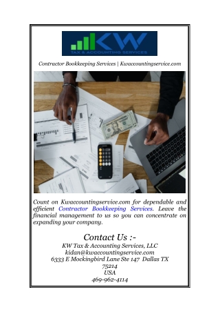 Contractor Bookkeeping Services | Kwaccountingservice.com