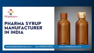 Pharma Syrup Manufacturer in India