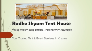 Tent House services in khanna, radhe shyam tent house near khanna