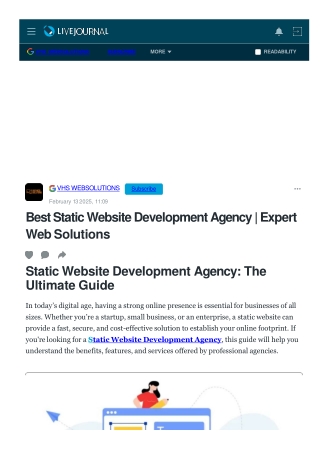 Static Website Development Agency  Fast and Secure Websites