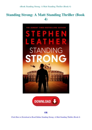 eBook Standing Strong A Matt Standing Thriller (Book 4)