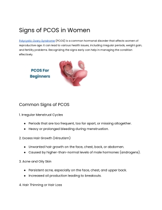 Signs of PCOS in Women - KG