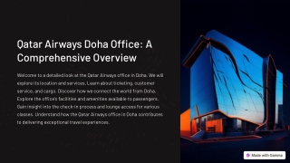 Your Gateway to Seamless Travel: Qatar Airways Office in Doha