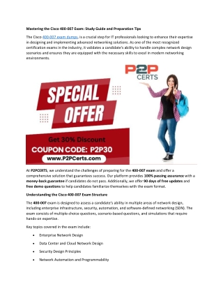 Mastering the Cisco 400-007 Exam